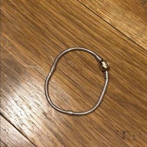 Pandora Silver Bracelet with Gold Clasp